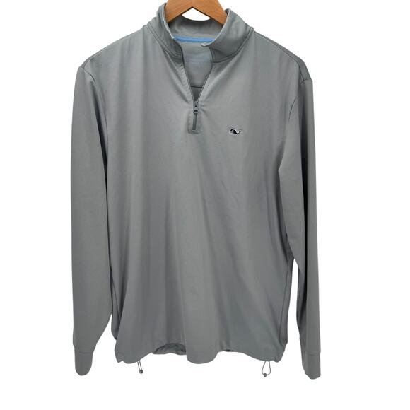 Vineyard Vines 1/4 Zip Mens Small Gray Pullover Cinch Waist Golf Performance Top - Picture 1 of 7